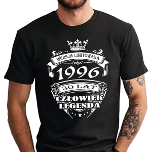 Koszulka na 30 urodziny CZŁOWIEK LEGENDA 1996 męska
