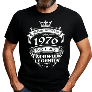 Koszulka na 50 urodziny CZŁOWIEK LEGENDA 1976 męska