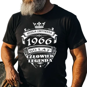 Koszulka na 60 urodziny CZŁOWIEK LEGENDA 1966 męska