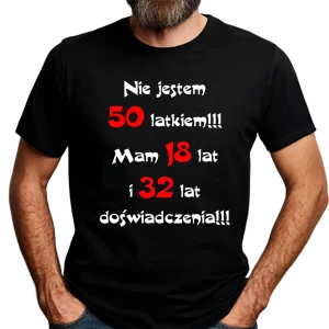Koszulka męska na 50 urodziny NIE JESTEM 50