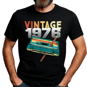 Koszulka na 50 urodziny VINTAGE TAPE 1976 męska