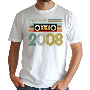 Koszulka męska na 18 urodziny VINTAGE CASSETTE 2008