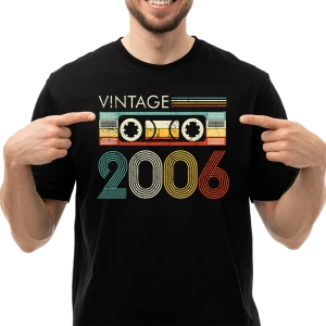 Koszulka męska na 20 urodziny VINTAGE CASSETTE 2006