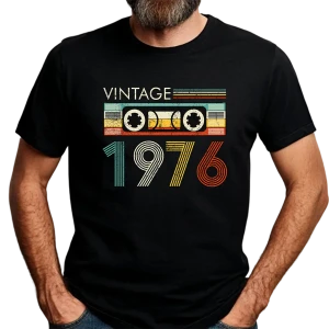 Koszulka męska na 50 urodziny VINTAGE CASSETTE 1976