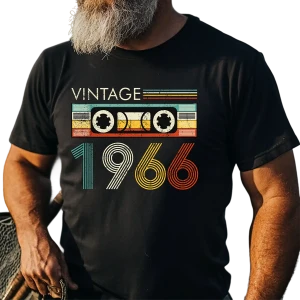 Koszulka męska na 60 urodziny VINTAGE CASSETTE 1966