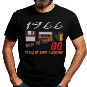 Koszulka męska na 60 urodziny OLD IS COOL 1966