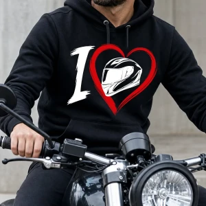 Bluza z kapturem dla motocyklisty I Love Moto