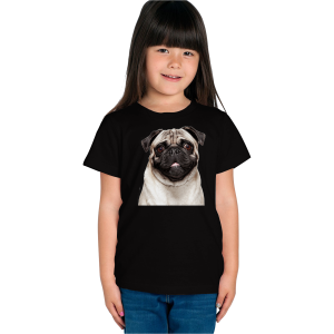 Koszulka z mopsem dla dziewczynek