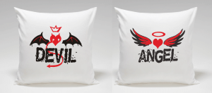 Poduszki dla pary ANGEL & DEVIL
