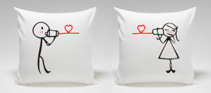 Poduszki dla pary HALLO KOCHANIE