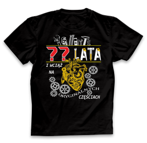 Koszulka ORYGINALNE CZĘŚCI z dowolną rocznicą męska
