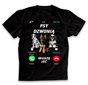 Koszulka Psy dzwonią muszę iść męska