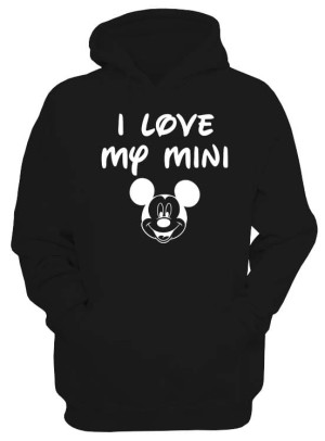 Bluza z kapturem I LOVE MY MINI czarna roz. XXL wyprzedaż