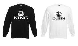 Bluzy dla par King Queen bez kaptura