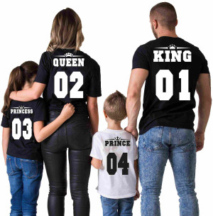 Koszulki Queen King Prince Princess - Zestaw Królewski 2+2