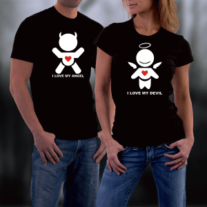 Koszulki dla par - I Love my Angel / I Love my Devil