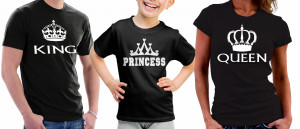Koszulki King Queen Princess lub Prince - Zestaw IV 2 + 1