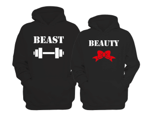 BLUZY DLA PAR z kapturem BEAST & BEAUTY