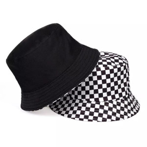 Bucket hat czapka uniwersalny kapelusz rybacki wygodny dwustronny kratka