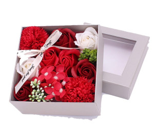 Flowerbox mydlane róże duże pachnące mydełka piękny prezent na Dzień Kobiet Dzień Mamy prezent dla niej na urodziny imieniny rocznice Komunie