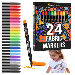Markery pisaki ZENACOLOR do tekstyliów 24 kolory pisaki do tkanin