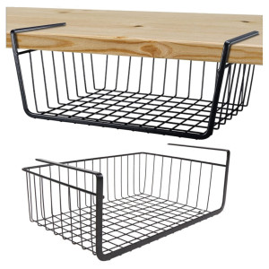 Kosz metalowy podblatowy wiszący czarny - AG-359C