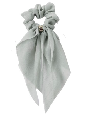 Scrunchie apaszka do włosów aksamitka błyszcząca gumka elegancka miętowy