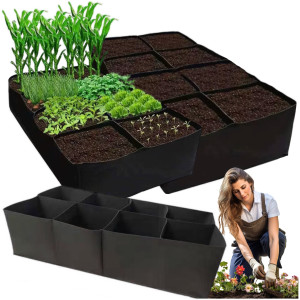 Worek do sadzenia donica grządka podwyższona ogrodowa do warzyw ziół 8 komór duża 120x60x30 cm