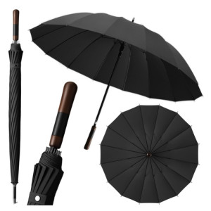 Parasol przeciwdeszczowy duży czarny rządowy elegancki z pokrowcem