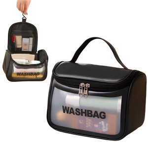 Wodoodporna kosmetyczka podróżna kuferek na kosmetyki washbag duża czarna