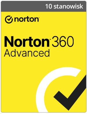Norton 360 Advanced - ochrona antywirusowa na 10 stanowisk | 12 miesięcy
