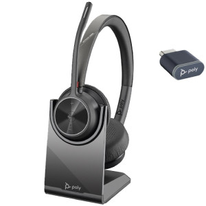 Poly Voyager 4320 USB-C Microsoft Teams + Socle de charge Un micro-casque stéréo sans-fil flexible pour une immersion sonore totale pendant vos