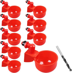 Set de 9 adapatoare automate pentru pasari mici de curte: rate, gaste, bibilici, pui, gaini si curci - inclusiv spiral de gaurire 9mm pentru montaj, onuvio®
