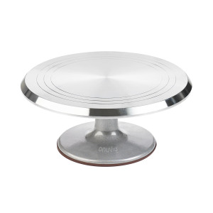 Platou rotativ onuvio® pentru ornat torturi, cofetărie și patiserie, aliaj de aluminiu, bază antiaderentă, stabil, ușor de curățat, 30 cm, 1.8 kg