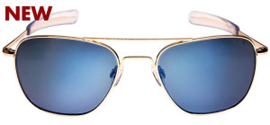 Randolph Aviator AF255 Gold 23K Atlantic Blue Pol. 55mm Sonnenbrille