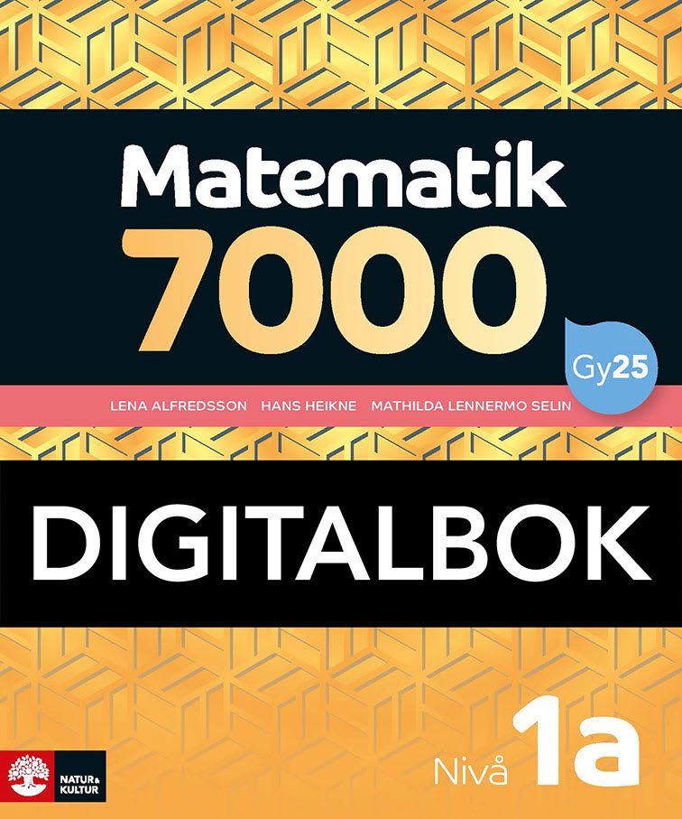 Natur & Kultur Digital Matematik 7000 nivå 1a Gul Digitalbok