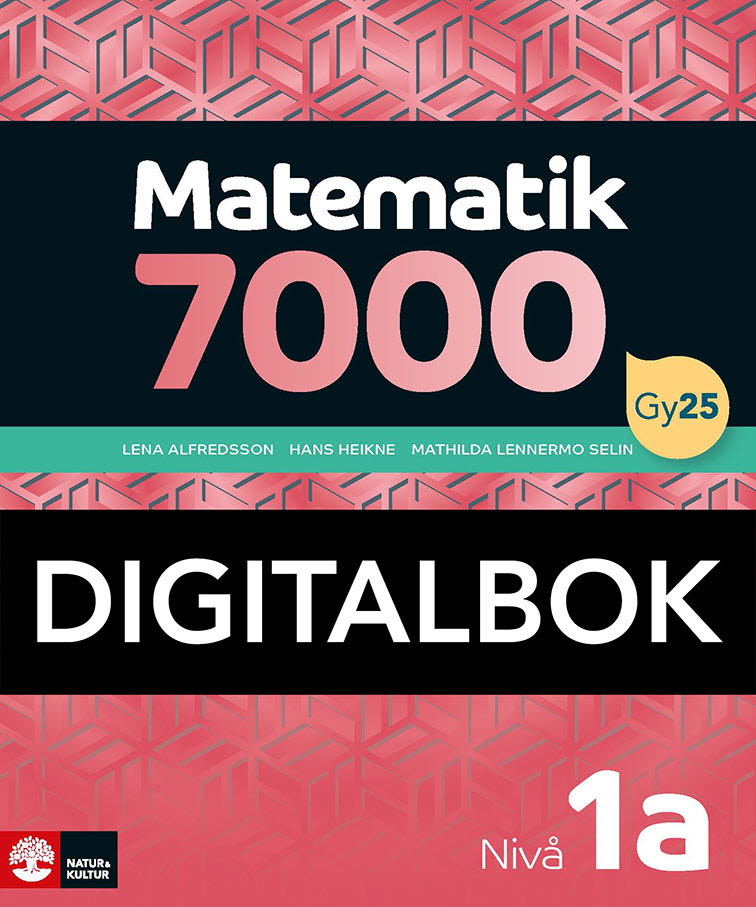 Natur & Kultur Digital Matematik 7000 nivå 1a Röd Digitalbok