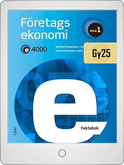 Liber E4000 Företagsekonomi nivå 1 Faktabok Onlinebok