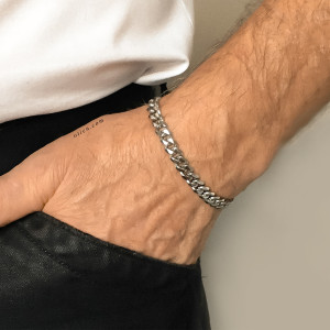 Bransoletka męska pancerka srebrna gruba 7 mm 18 cm, 21 cm lub 23 cm
