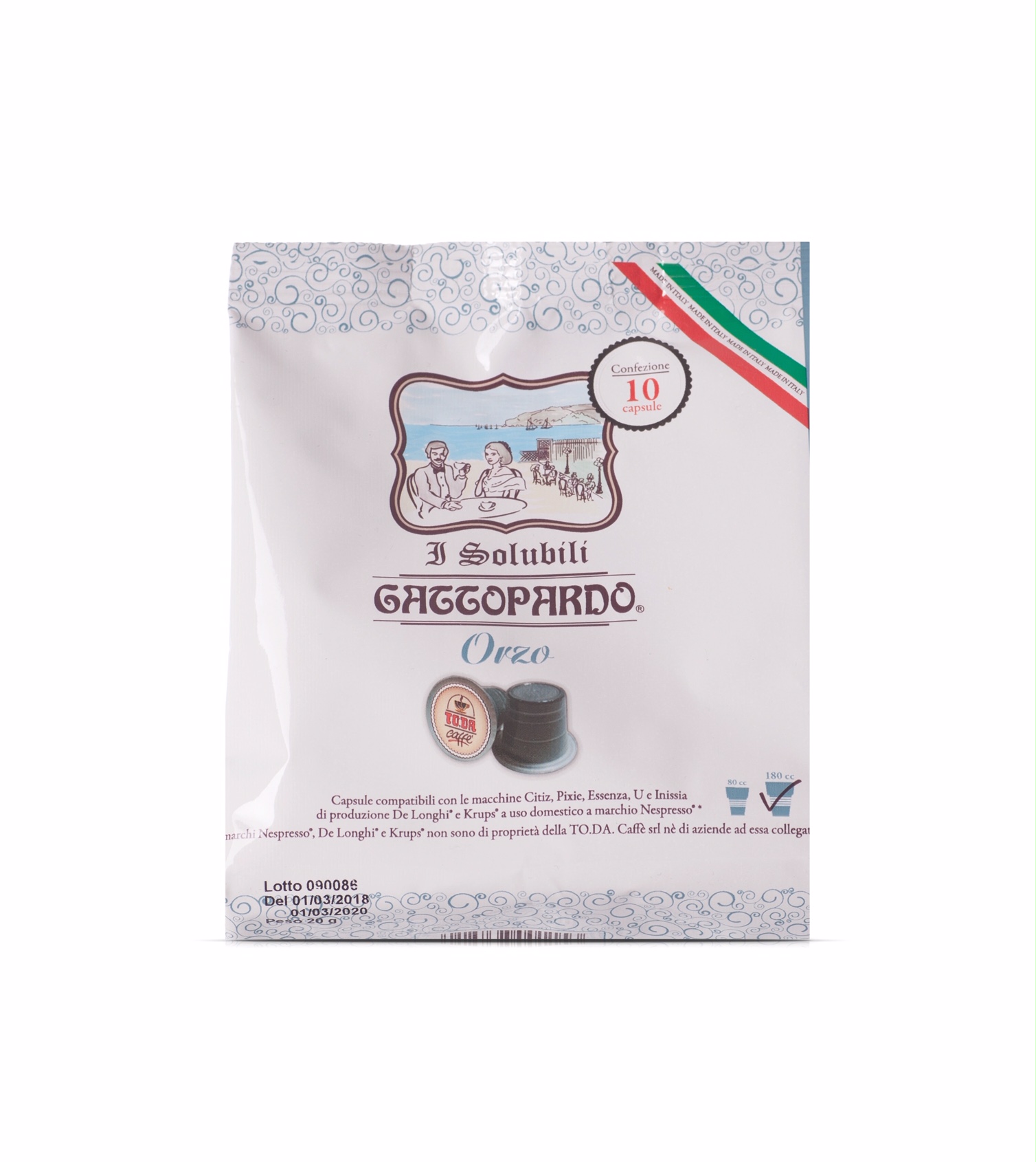 ToDa 10 Capsule Nespresso Gattopardo di Orzo Solubile Compatibili