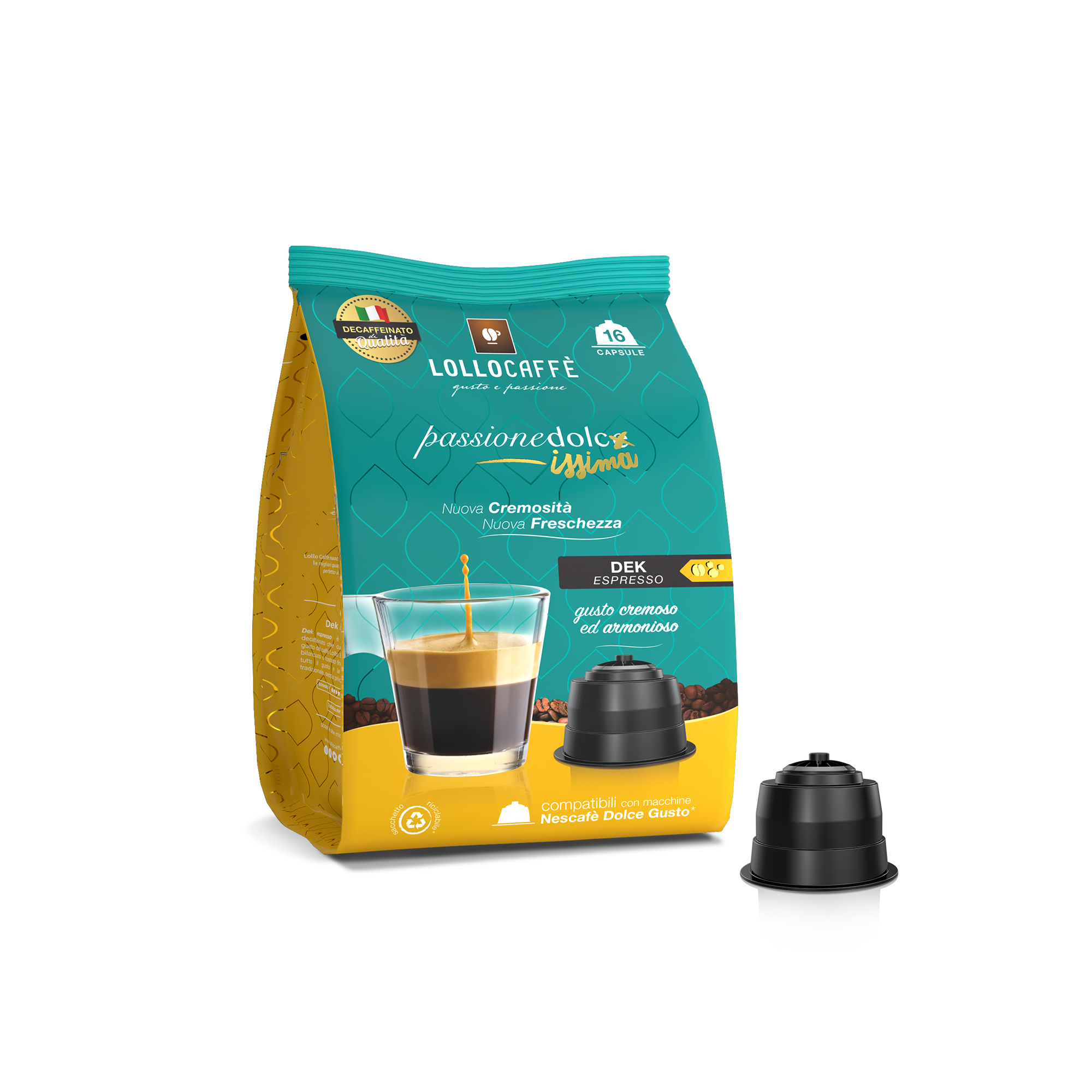 Lollo Caffè 16 Capsule Dolce-Gusto Caffè Lollo Dek Compatibili