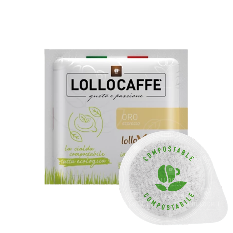 Lollo Caffè 100 Cialde Oro Carta Filtro ESE 44 mm