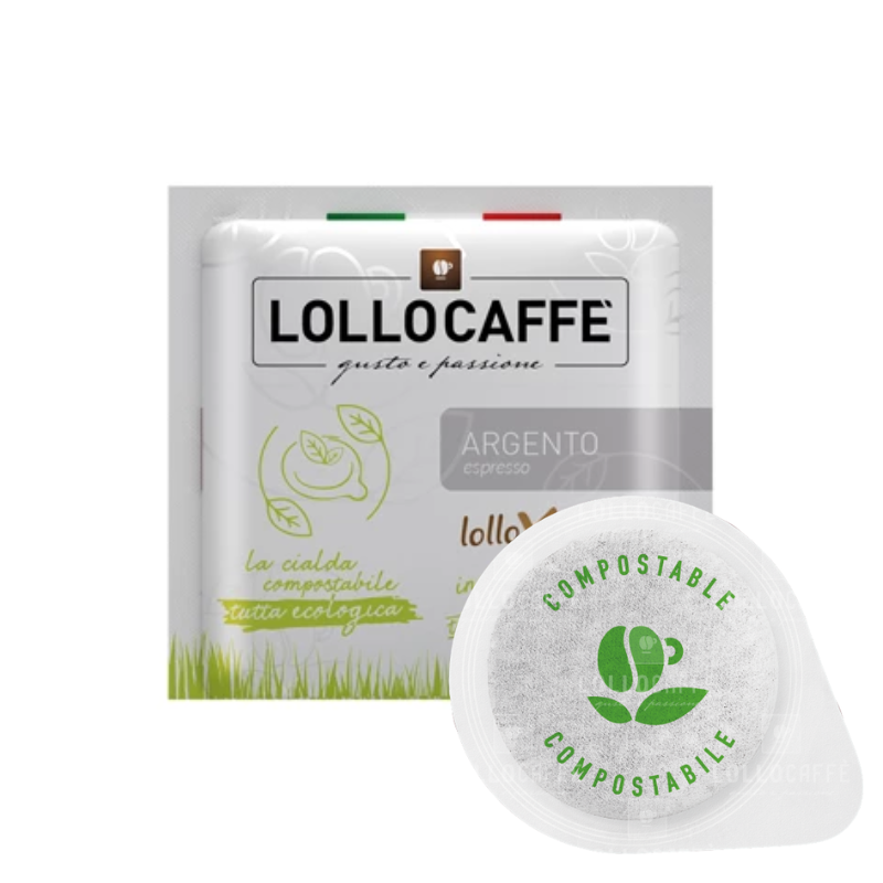 Lollo Caffè 100 Cialde Argento Carta Filtro ESE 44 mm