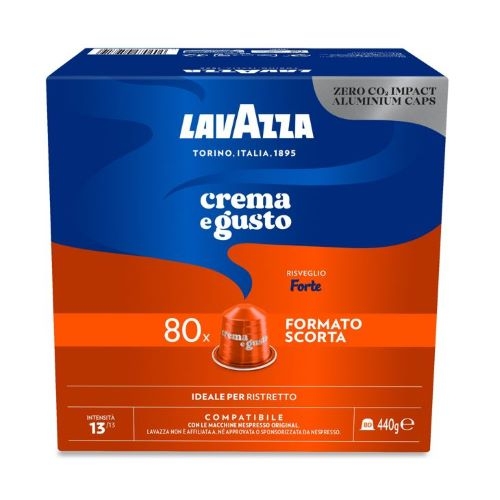 Lavazza 80 Capsule Crema e Gusto Forte Compatibili Nespresso int 13 Alluminio