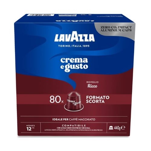 Lavazza 80 Capsule Crema e Gusto Ricco Compatibili Nespresso int 12 Alluminio