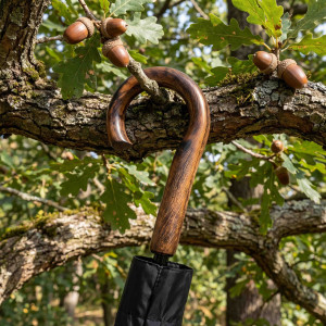 Parasol Wielki Polski - 130 cm - rękojeść wykonana ręcznie - dąb opalany