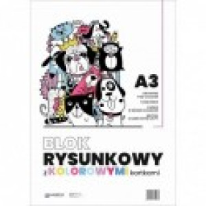 Blok rysunkowy A3, kolorowy, 80 g/m2, 20 kartek