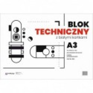 Blok techniczny A3, biały, 140 g/m2, 10 kartek