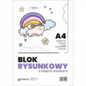 Blok rysunkowy A4, biały, 80 g/m2, 20 kartek