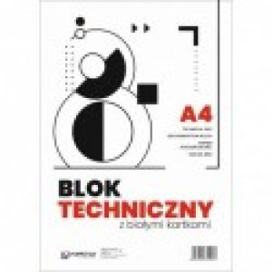 Blok techniczny A4, biały, 160 g/m2, 10 kartek